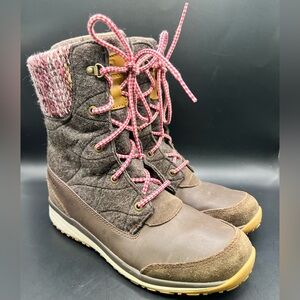 Salomon‎ Hime, Brown and Pink Winter Mid Boots for Women, Size:8